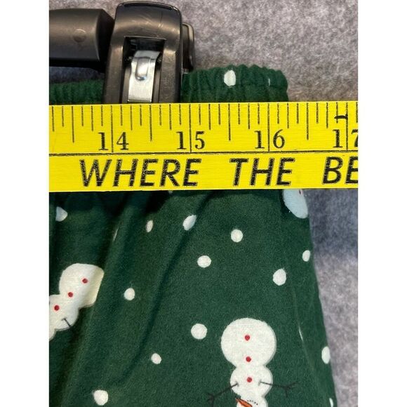 ESKIMO JOE’S Pajama Pants Men's XL Green White Flannel Snowman Print Christmas - Picture 8 of 10